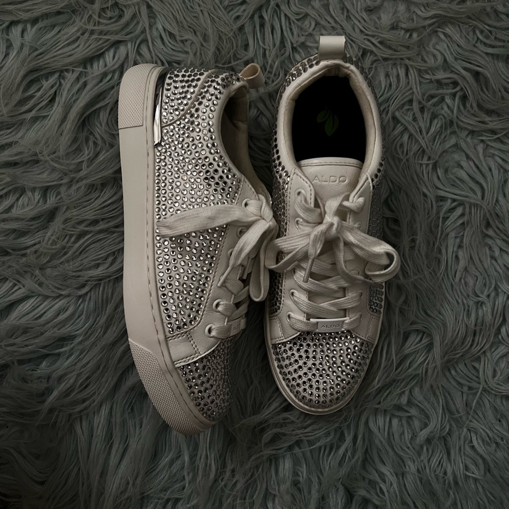 Women’s White Loafer with Rhinestones